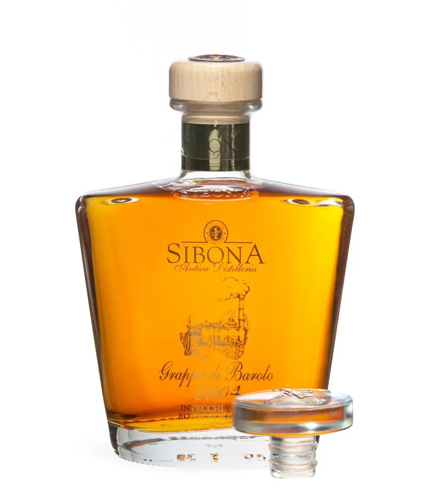 Sibona Grappa Riserva di Barolo Millesimata Invecchiata / 44 % Vol. / 0,7 Liter-Flasche in Holzschatulle
