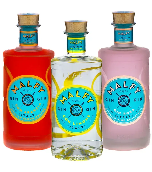 Malfy Gin-Set: Arancia, Rosa & Limone / 41 % vol. / 3 x 0,7 Liter-Flasche