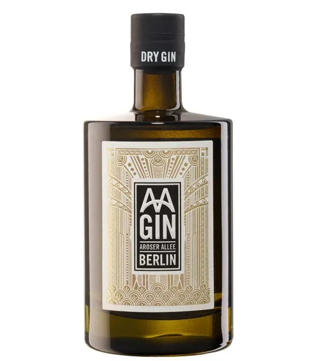 AA GIN Dry Gin Aroser Allee Berlin / 43 % Vol. / 0,5 Liter-Flasche