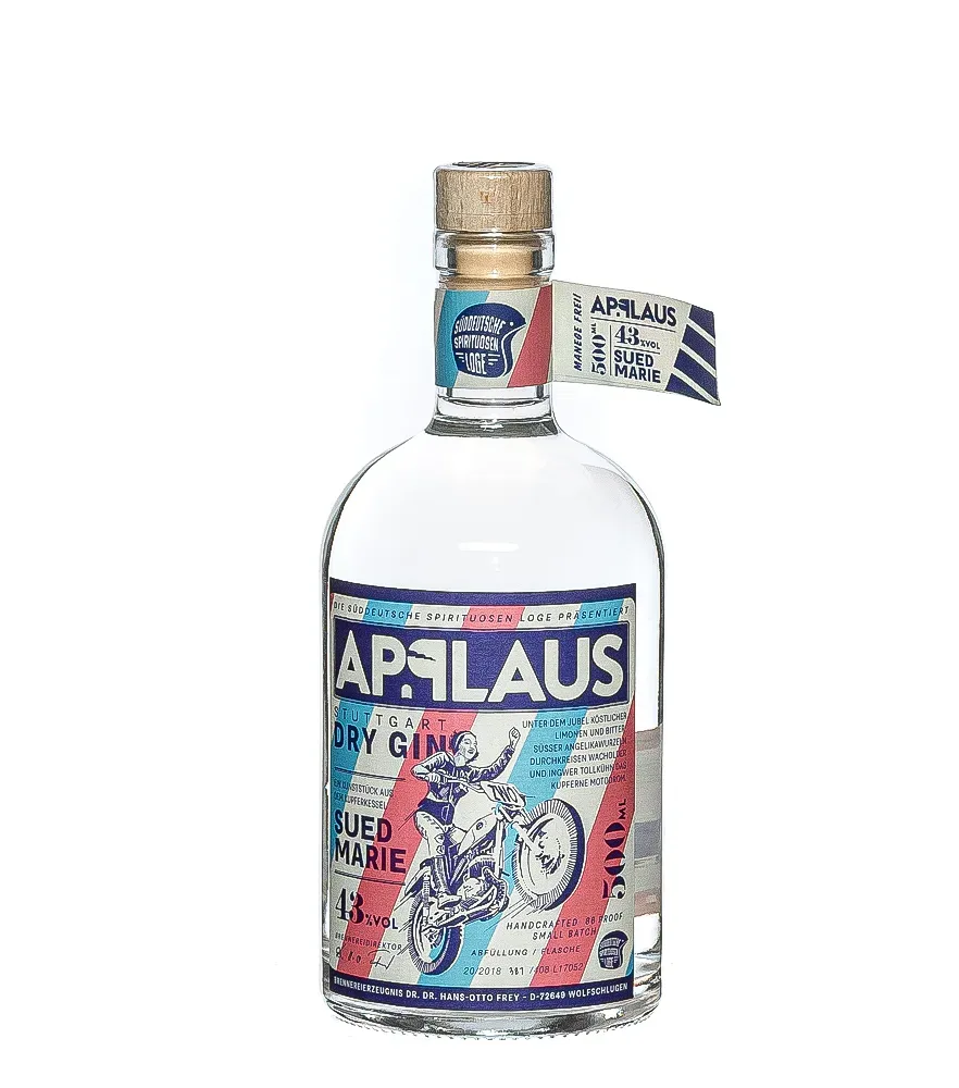 Applaus Stuttgart Dry Gin Suedmarie / 43 % Vol. / 0,5 Liter-Flasche