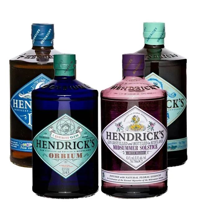 Hendrick's Editionen-Set: Flora Adora, Orbium, Lunar & Neptunia / 43,3 % vol. / 4 x 0,7 Liter-Flasche