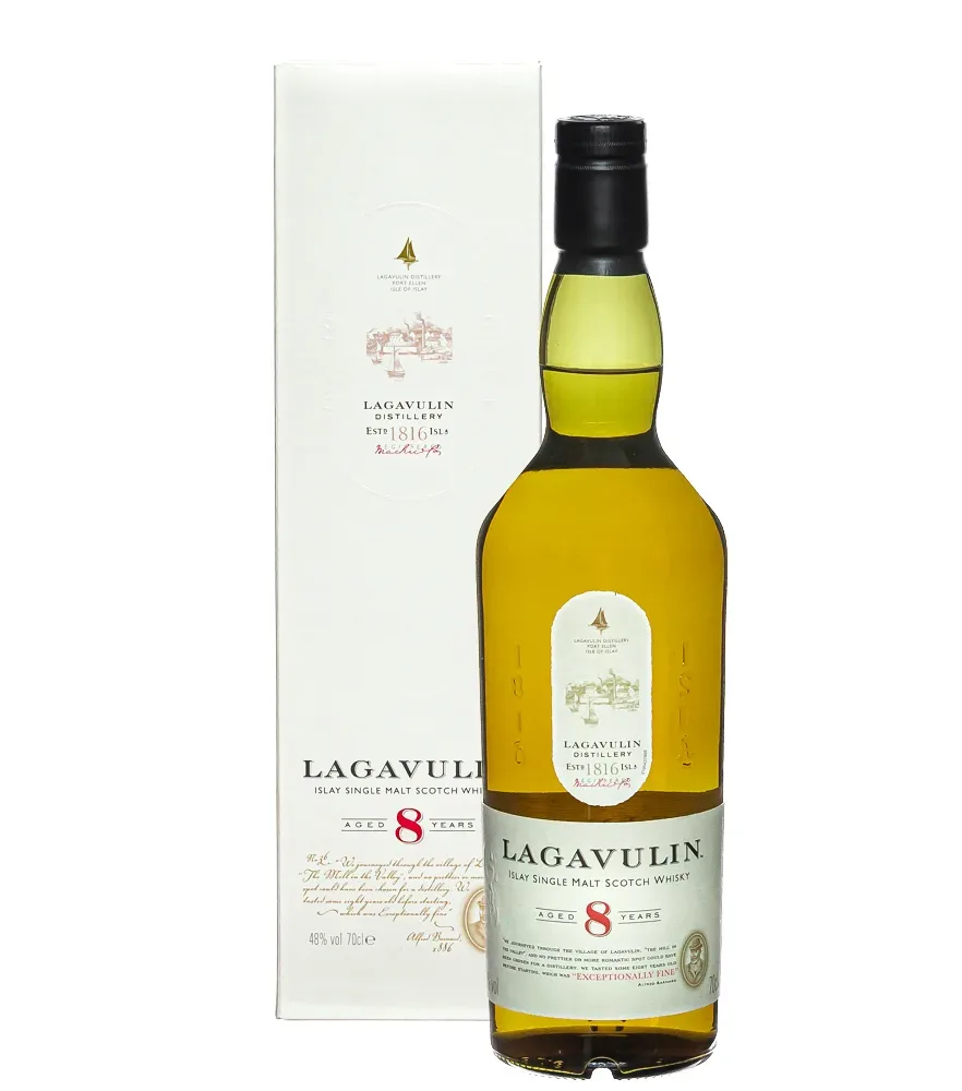 Lagavulin 8 Jahre Islay Single Malt Scotch Whisky / 48 % Vol. / 0,7 L Flasche in Geschenkschachtel