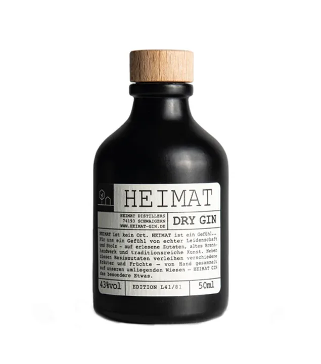 Heimat Dry Gin Mini / 43 % Vol. / 0,05 Liter-Flasche