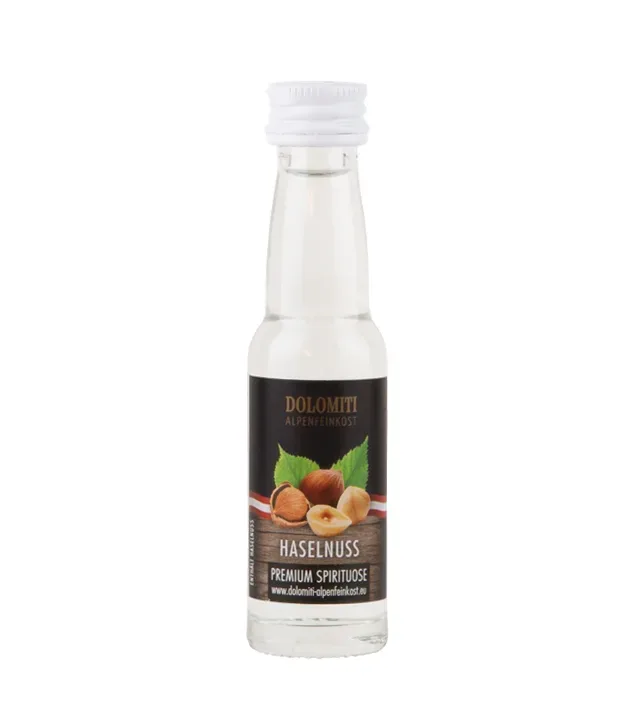 Dolomiti Haselnuss Schnaps Miniatur / 35 % Vol. / 0,02 Liter-Flasche