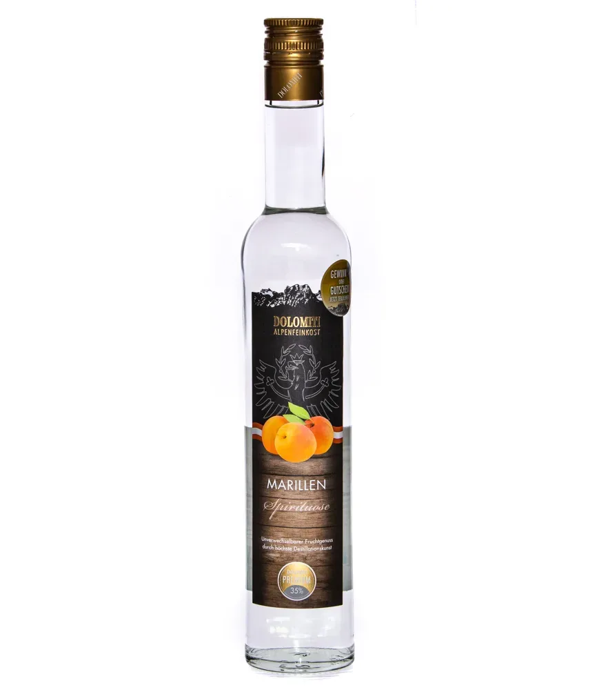 Dolomiti Marillen Schnaps / 35 % Vol. / 0,5 Liter-Flasche