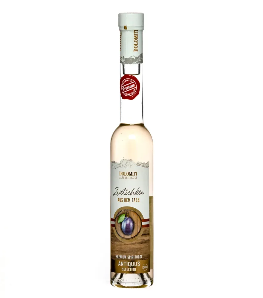 Dolomiti Antiquus Zwetschken-Schnaps Barrique / 36 % Vol. / 0,2 Liter