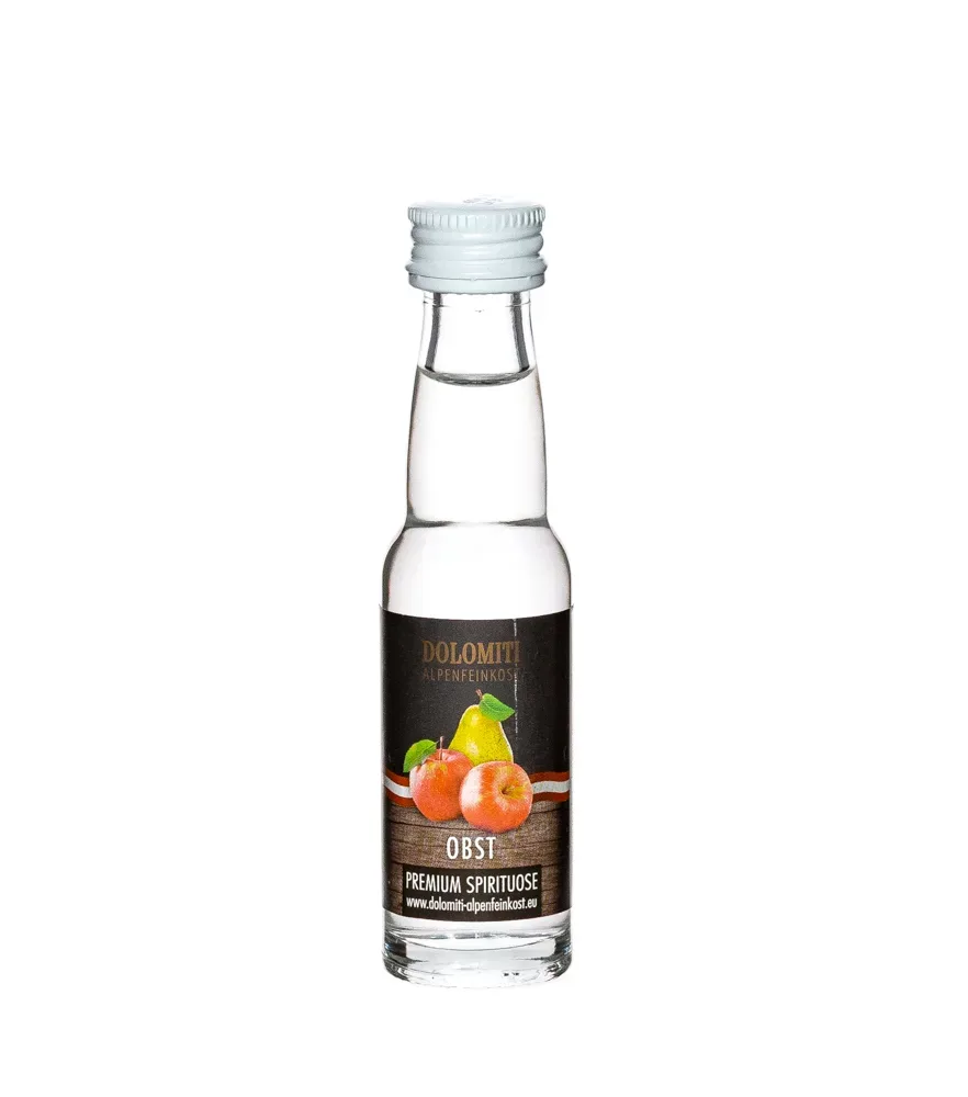 Dolomiti Obstschnaps Miniatur / 38 % Vol. / 0,02 Liter-Flasche