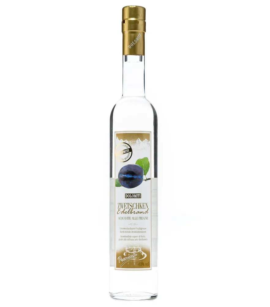 Dolomiti Zwetschken Edelbrand Premium / 40 % Vol. / 0,5 Liter-Flasche