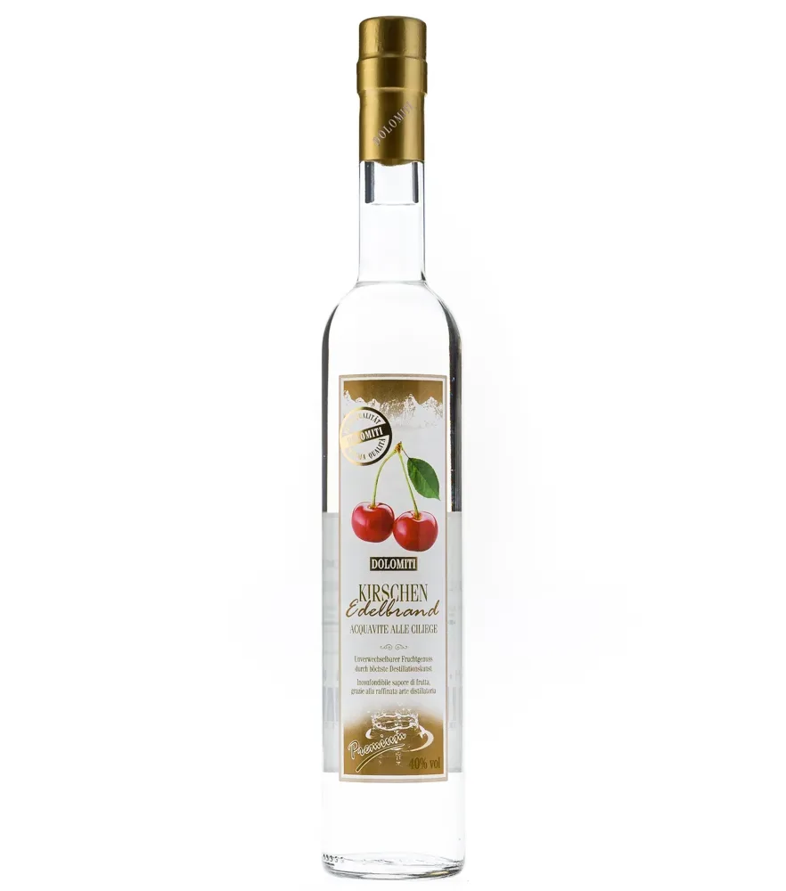 Dolomiti: Kirschen Edelbrand Premium / 40 % Vol. / 0,5 Liter-Flasche