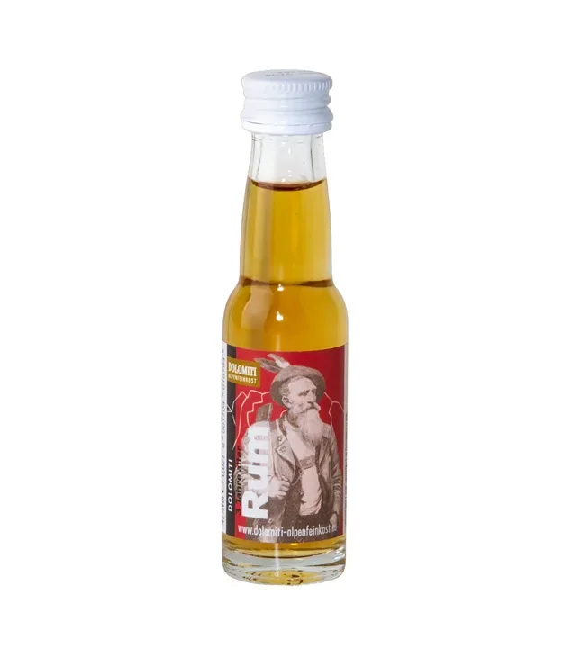 Dolomiti Alpenfeinkost: Dolomitenmann Rum Mini / 42 % Vol. / 0,02 Liter-Flasche