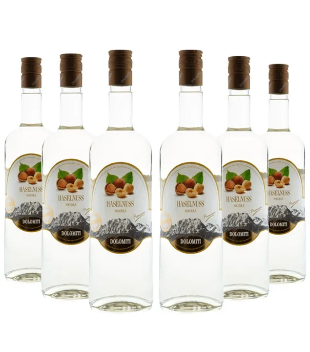 6 x Dolomiti Haselnuss Premium / 40 % vol / 6 x 1,0 Liter Flasche