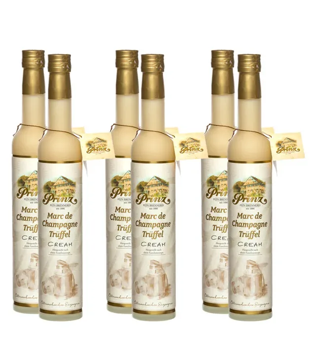6 x Prinz Prinzalinen Likör verfeinert mit Marc de Champagne Trüffel / 15 % vol / 6 x 0,5 Liter