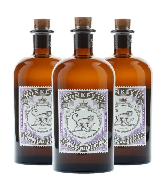 3 x Monkey 47 Schwarzwald Dry Gin / 47 % Vol. / 3 x 0,5 Liter-Flasche