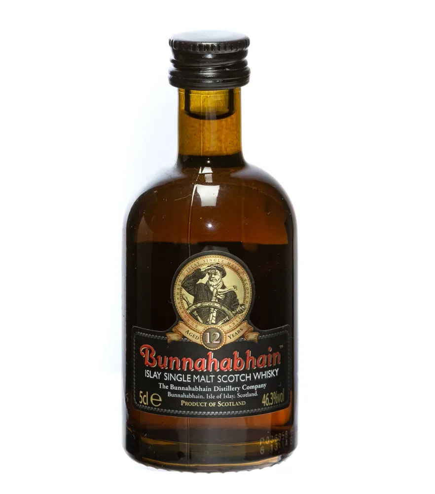 Bunnahabhain 12 Jahre Islay Single Malt Scotch Whisky Miniatur / 46,3 % Vol. / 0,05 Liter-Flasche