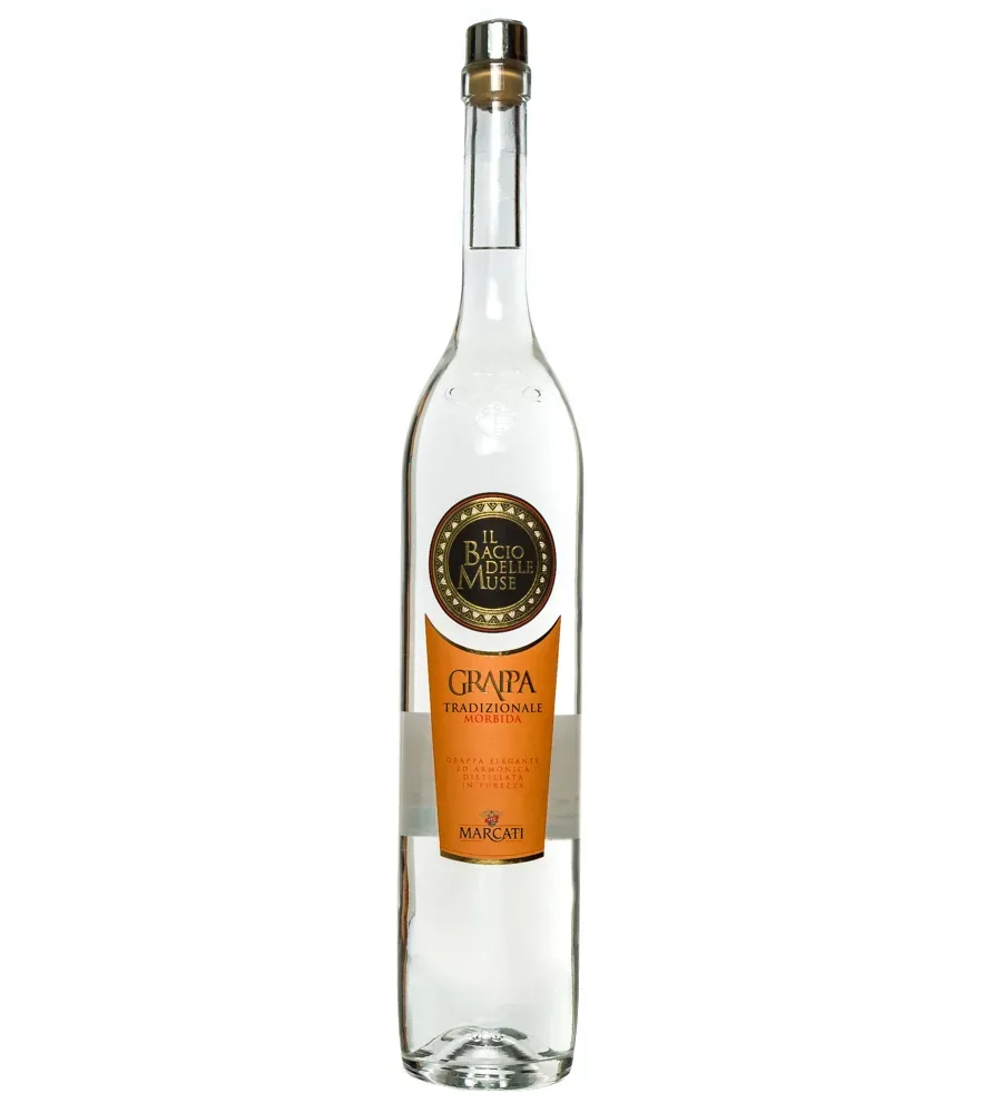 Marcati Grappa Tradizionale Morbida „Il Bacio delle Muse“ / 40 % Vol. / 1,5 Liter-Flasche