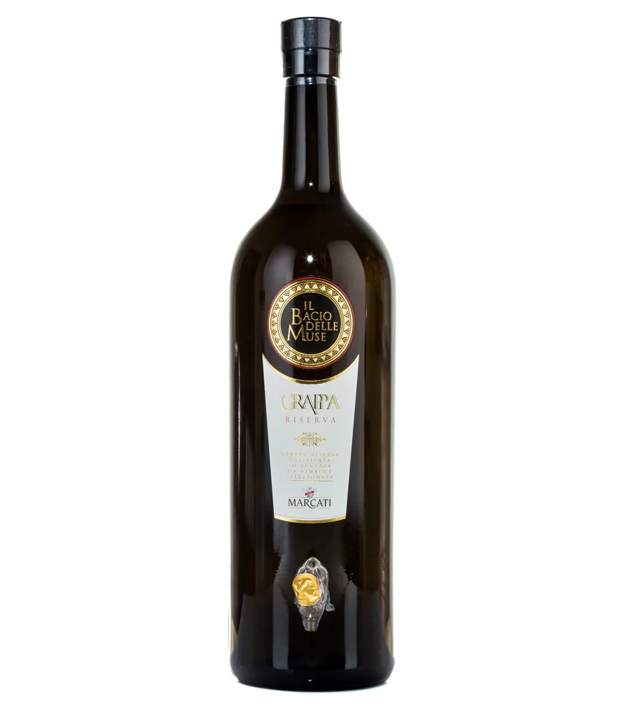 Marcati Grappa Riserva Magnum „Il Bacio delle Muse“ / 40 % Vol. / 5 Liter-Flasche mit Zapfhahn