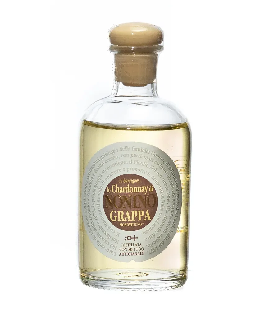 Grappa Nonino In barriques lo Chardonnay di Nonino Grappa Monovitigno / 41% Vol. / 0,1 Liter-Flasche