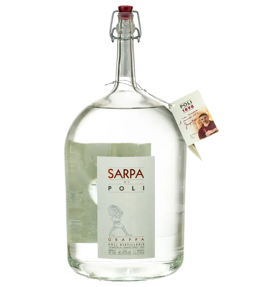 Poli Grappa Sarpa di Poli Big Mama / 40 % Vol. / 3,0 Liter-Flasche in Geschenkdose