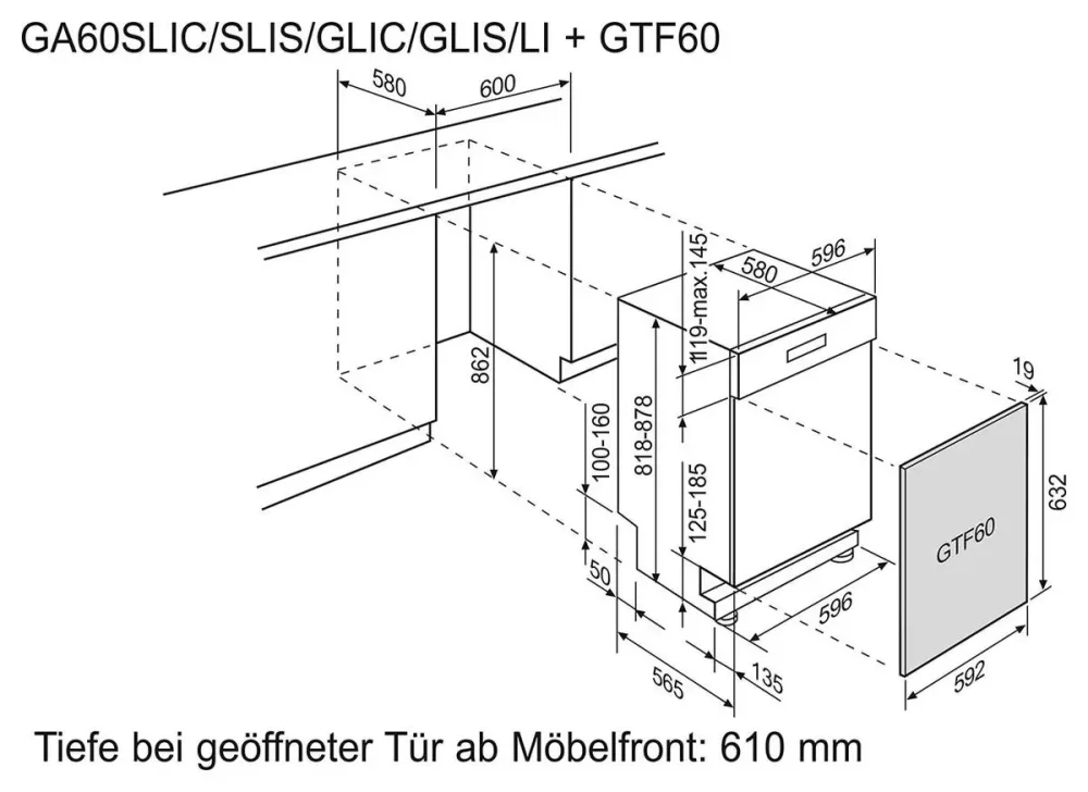 Electrolux T-FRONT(GTF60-5/6)We Dekorfront – Dekorfront Geschirrspüler – weiss