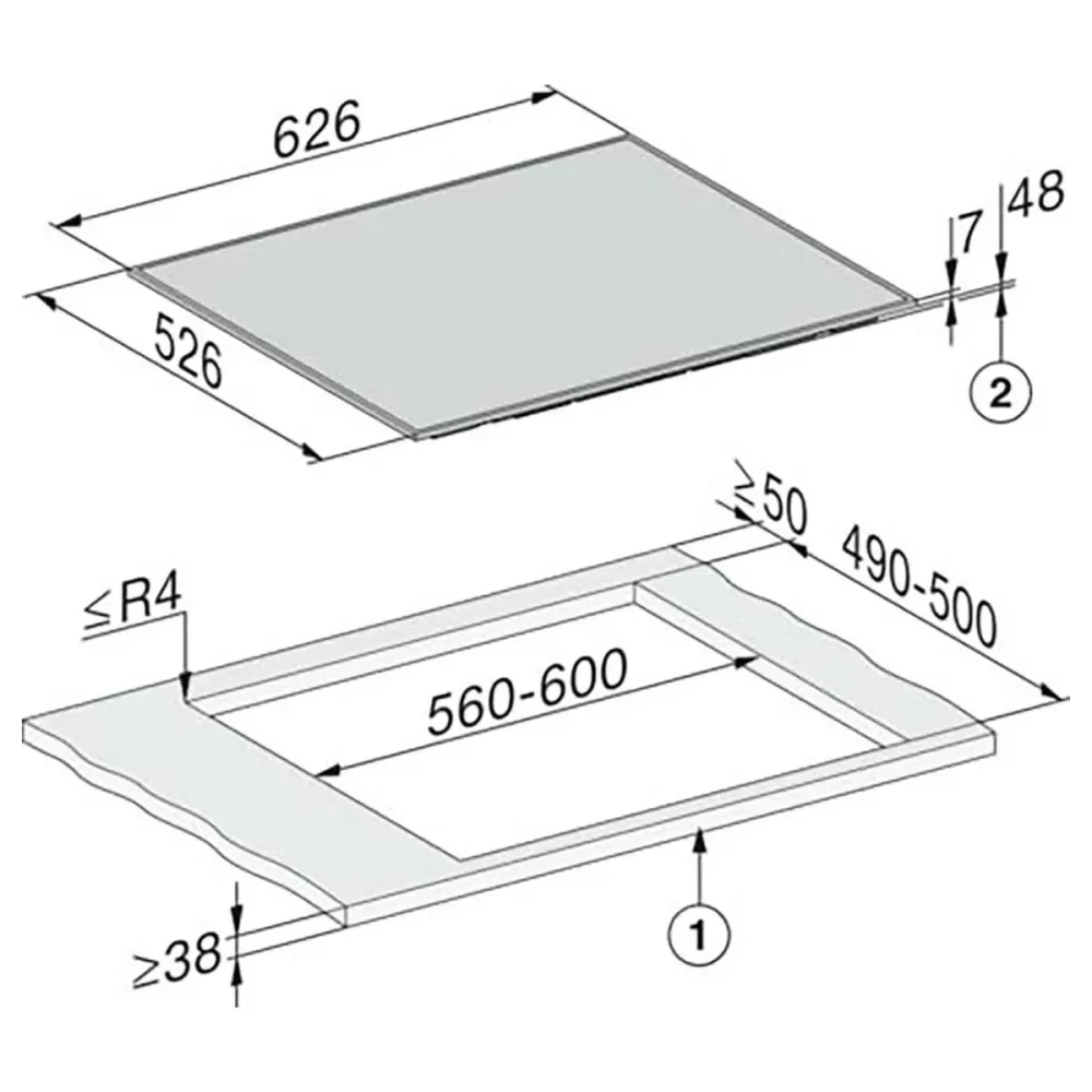 Miele KM7063FR Kombinations-Induktionskochfeld – Induktionskochfeld herdgesteuert