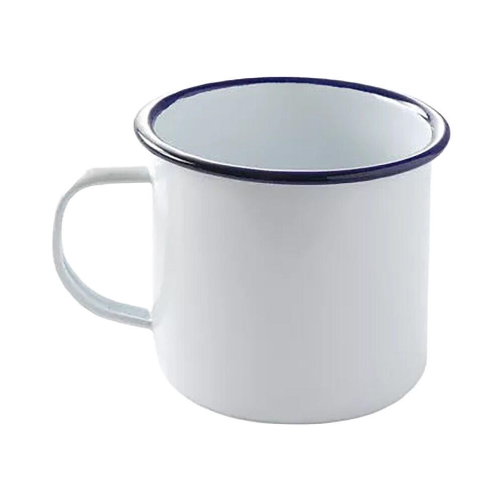 Hendi Tasse mit Henkel,0,52L, ø10.0x(H)9.0cm – Diverse Gastro Küchenutensilien – weiss / blau