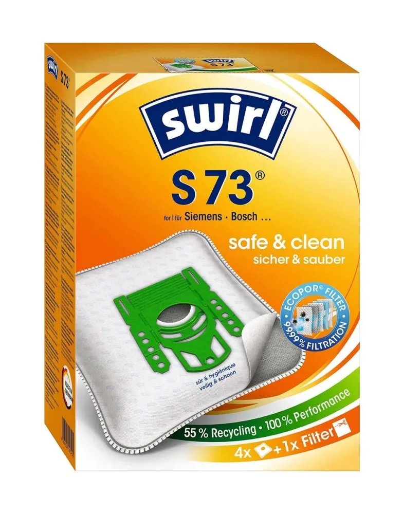 Swirl Staubfilterbeutel S73 Weiß 4 Stück