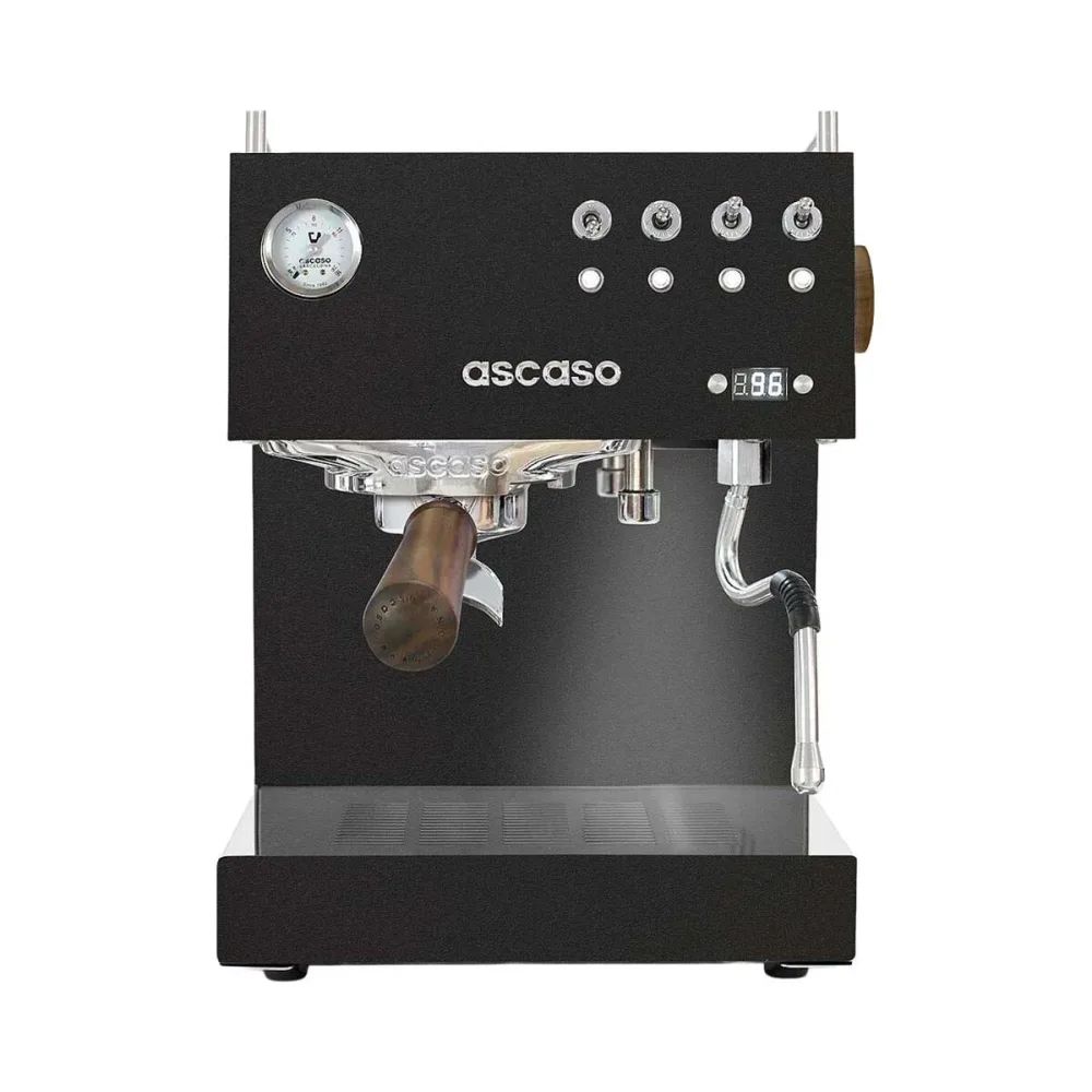 Ascaso Espressomaschine STEEL DUO PID Black&Wood NEW Espressohalbautomat – Siebträgermaschine/Espressomaschine – schwarz