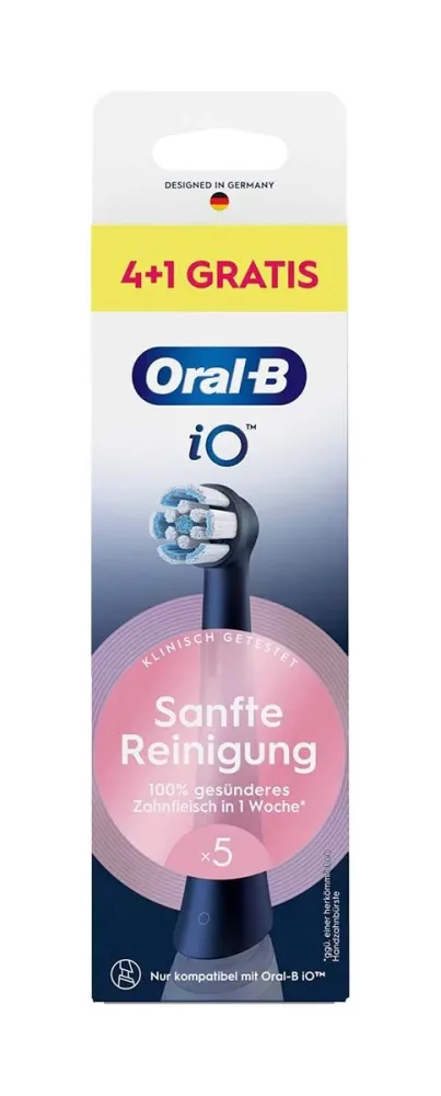 Oral-B Aufsteckbürsten iO Sanfte Reinigung Schwarz 4+1