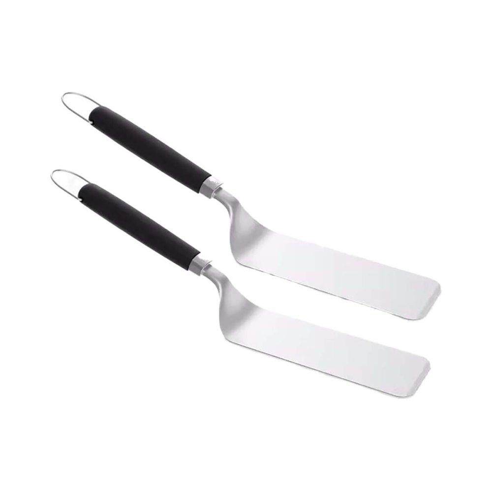 Weber Plancha-Wender-Set 2 Stück Plancha-Wender – Weber Grillzange/Grillbesteck – edelstahl / schwarz