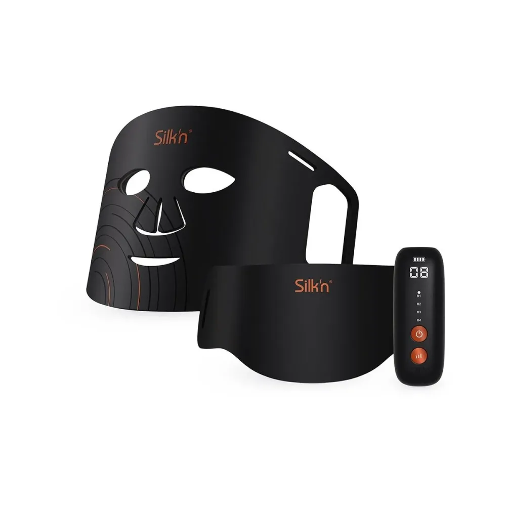 Silk'n LED Dual Maske Gesichts- und Hals Maske – Gesichtsreinigungsgerät/Hautpflege – schwarz