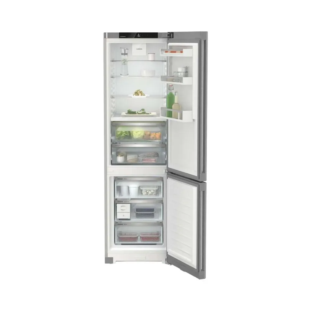 Liebherr CBNsda 572i Plus Sibler Kühl-Gefrierkombination – Kühlschrank mit Gefrierfach freistehend – silber