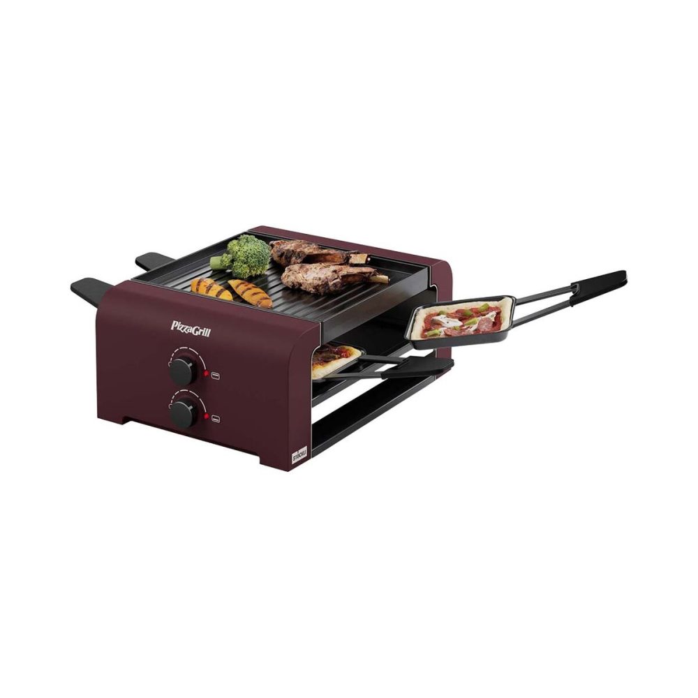 Stöckli PizzaGrill 4 Merlot Red Pizzagrillgerät – Raclette Ofen/Raclette Grill