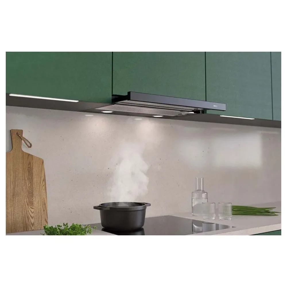 Wesco EVM 216-55 Schwarz Abluft Dunstabzugshaube 55cm – Einbau Dunstabzug