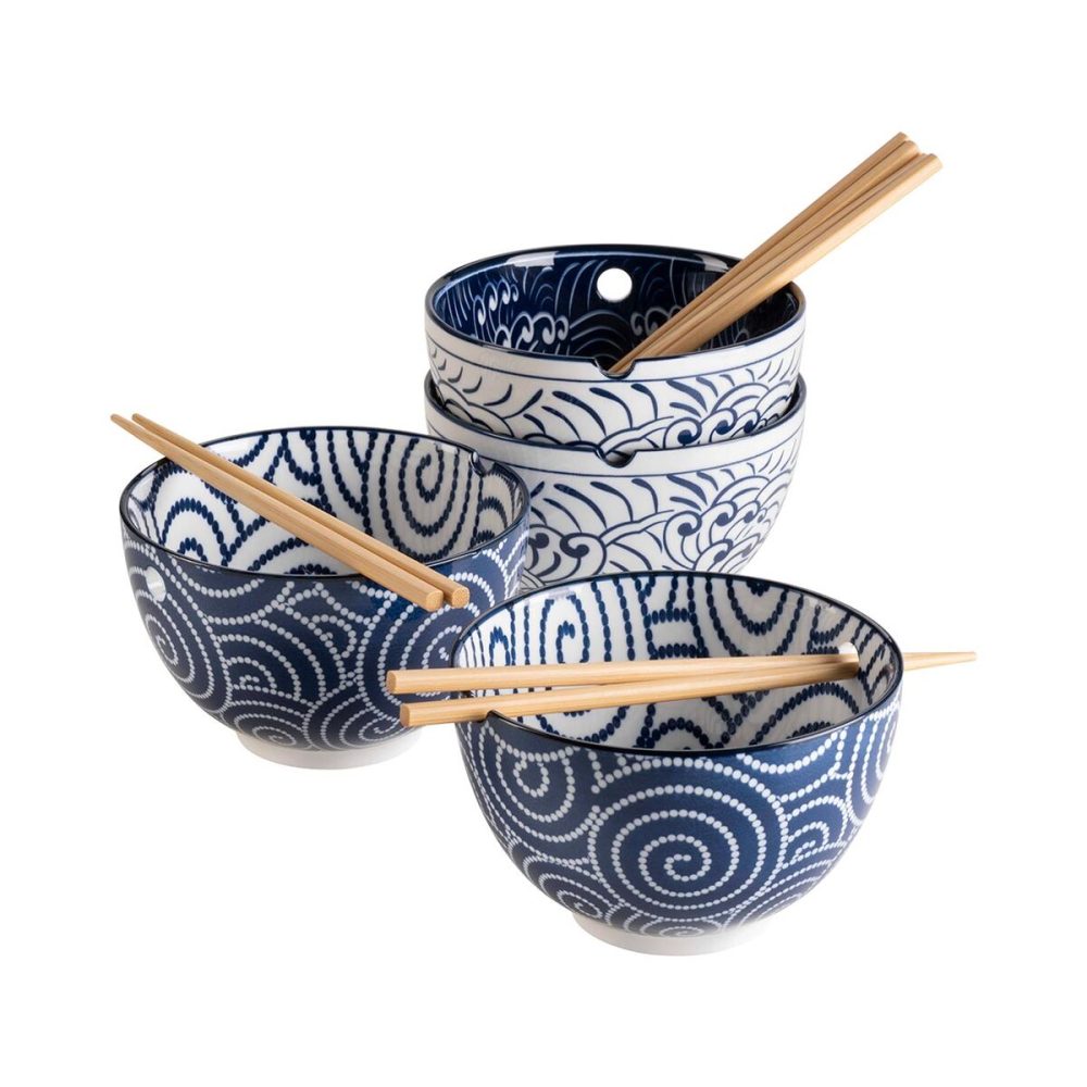 MÄSER Schüssel-Set Jurka Blau/Weiss Porzellan - Schüssel-Set
