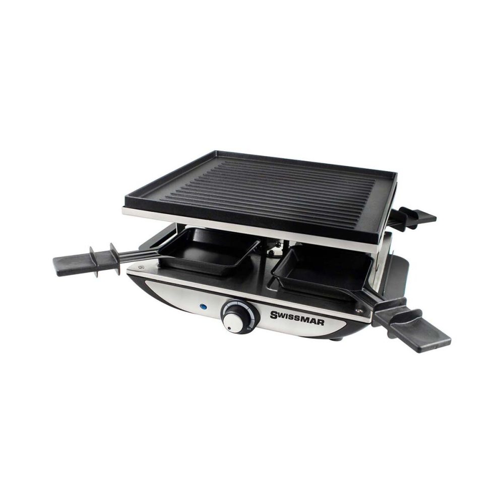 Swissmar Geneva Raclette- und Partygrill 4er – Raclette Ofen/Raclette Grill – schwarz / silber