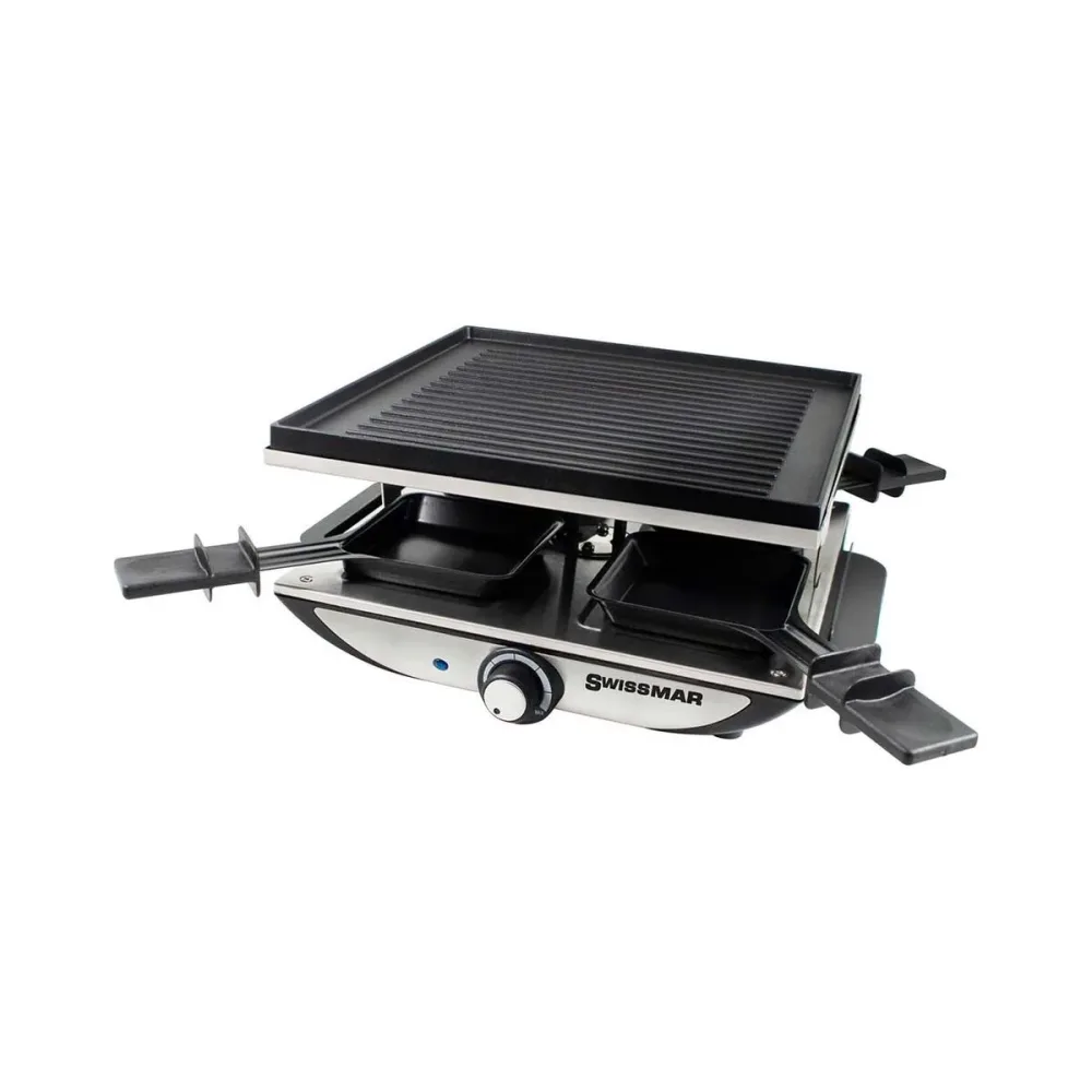 Swissmar Geneva Raclette- und Partygrill 4er – Raclette Ofen/Raclette Grill – schwarz / silber