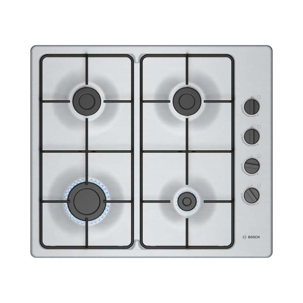 Bosch PBP6B5K80 Gaskochfeld – Kochmulde/Gusskochplatten – edelstahl
