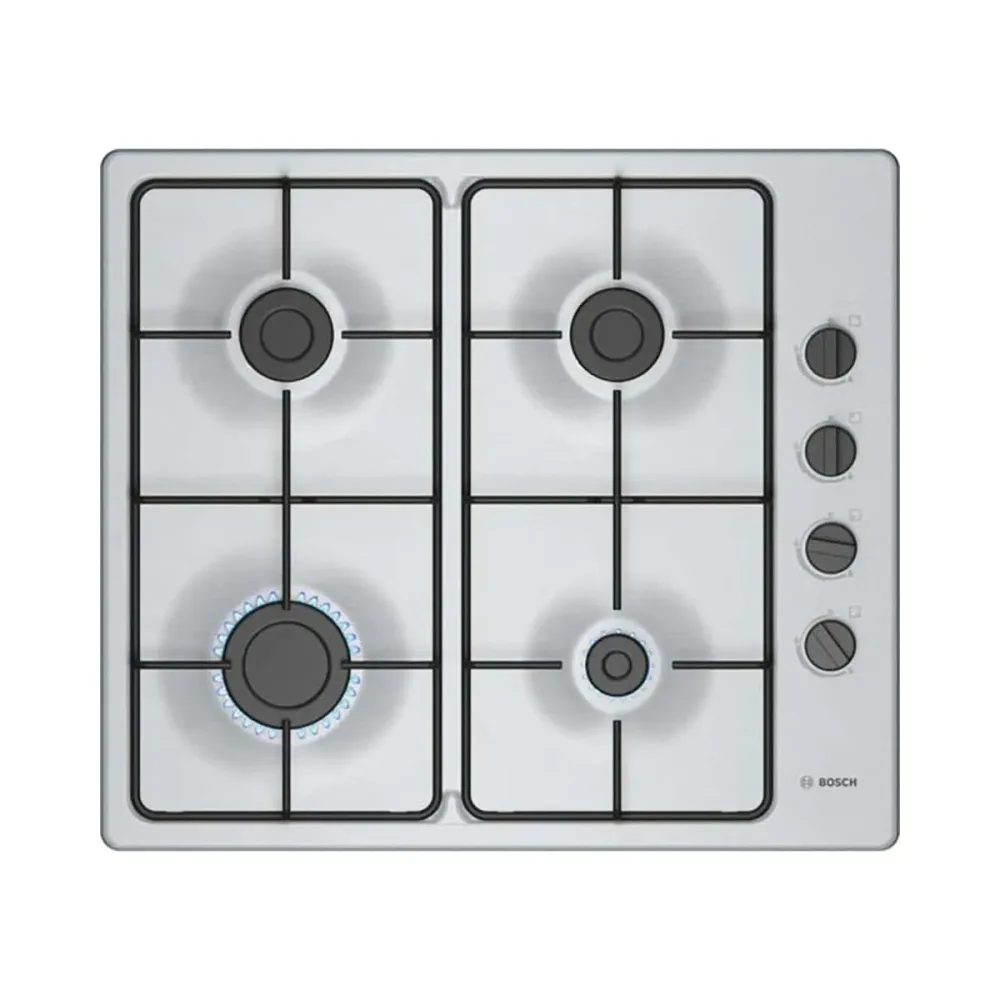 Bosch PBP6B5K80 Gaskochfeld – Kochmulde/Gusskochplatten – edelstahl