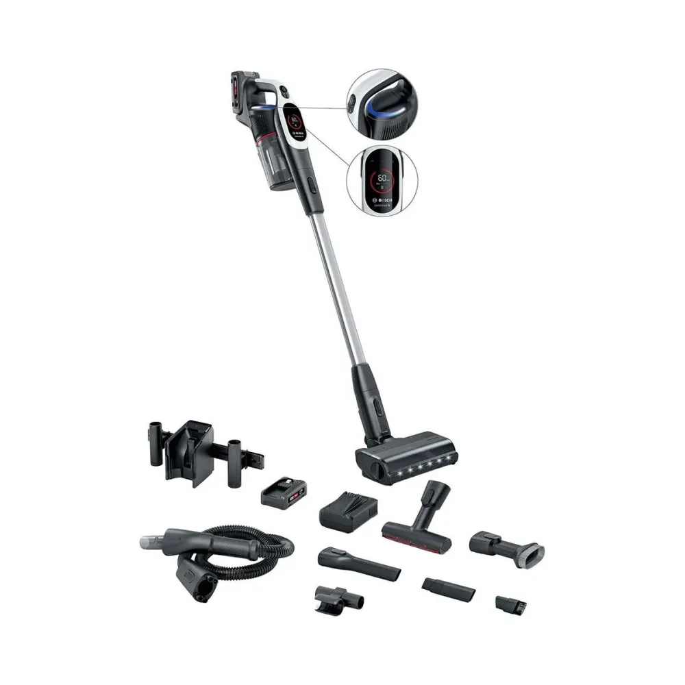 Bosch Unlimited Serie 9 Akkustaubsauger – Akku Staubsauger/Besenstaubsauger – weiss / grau