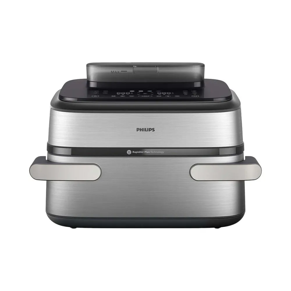 Philips NA565/92 Steam Airfryer Megabasket 9.5L Fritteuse – Airfryer - Friteuse – schwarz / silber