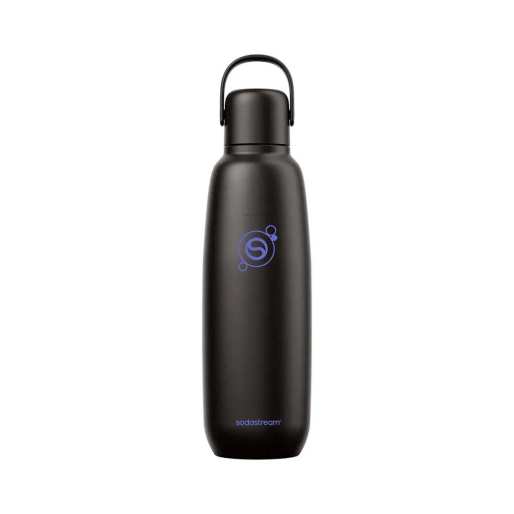 Sodastream 0.9L fizz and go Cool Black DWS Edelstahlflasche – Wassersprudler Zubehör – schwarz