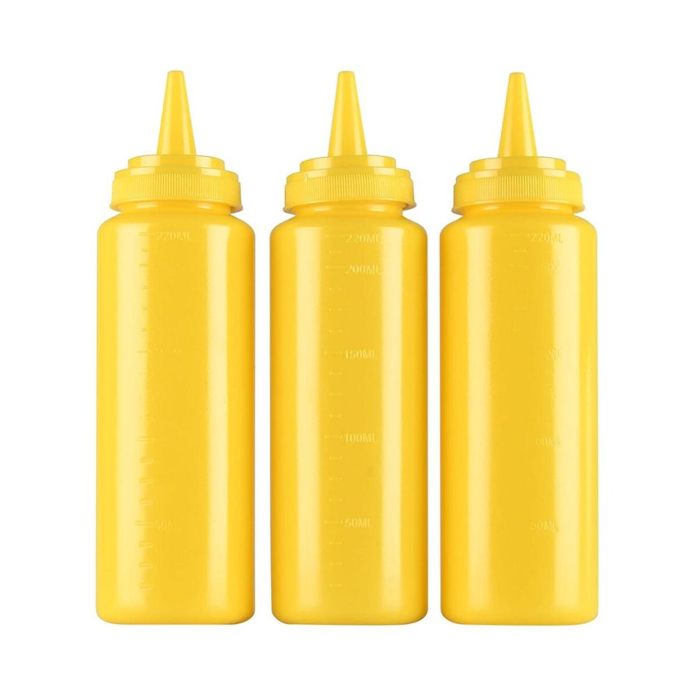 ProChef Quetschflasche Gelb 236ml 3er Set – Diverse Gastro Küchenutensilien
