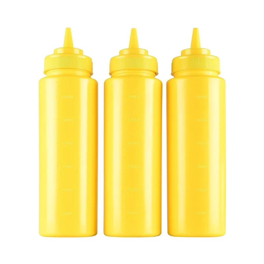 ProChef Quetschflasche Gelb 710ml 3er Set – Diverse Gastro Küchenutensilien