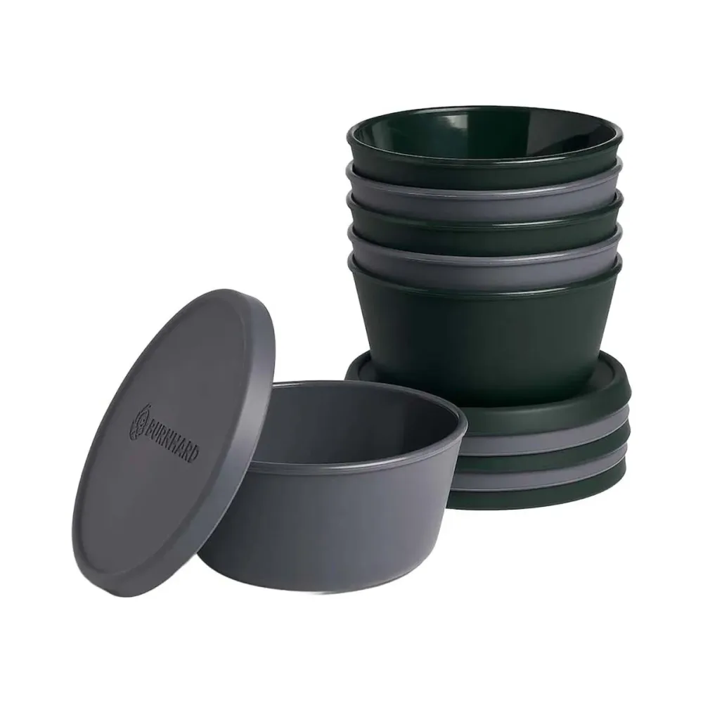 Burnhard Pizzaballenbox mit Deckel 6er Pack – Grillschale/Grillpfanne/Grillgeschirr