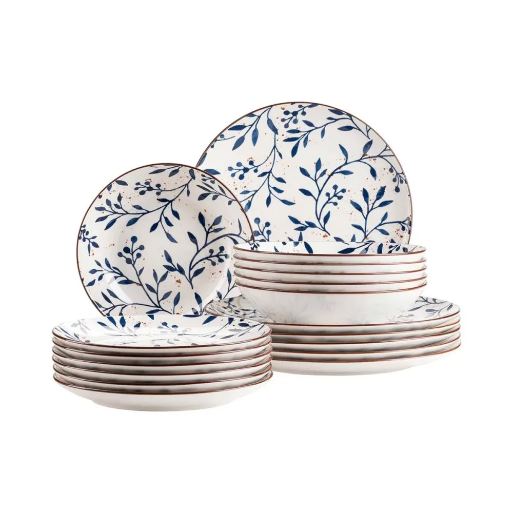 Mäser Serie Olive Tellerset 18-tlg. Blau