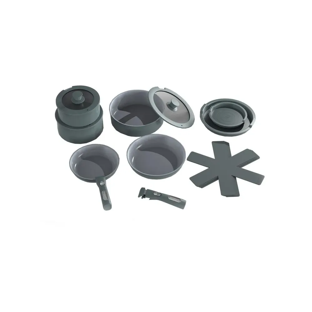 Cuisinart Kochset mit abnehmbaren Griffen Denim (16-teilig)