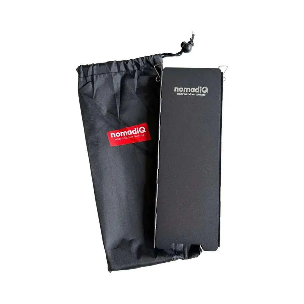 nomadiQ 39.2256.22BB Windschutz – Grillzange/Grillbesteck – schwarz