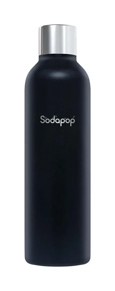 Sodapop Edelstahlflasche (750 ml) Schwarz – Wassersprudler Zubehör