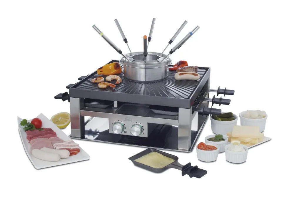 Solis Combi-Grill 3 in 1, Typ 796 Combi-Grill 3 in 1 – Raclette Ofen/Raclette Grill – edelstahl