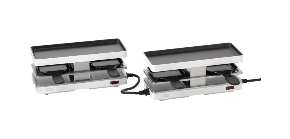 Stöckli Twinboard Set Raclettegrill – Raclette Ofen/Raclette Grill – weiss